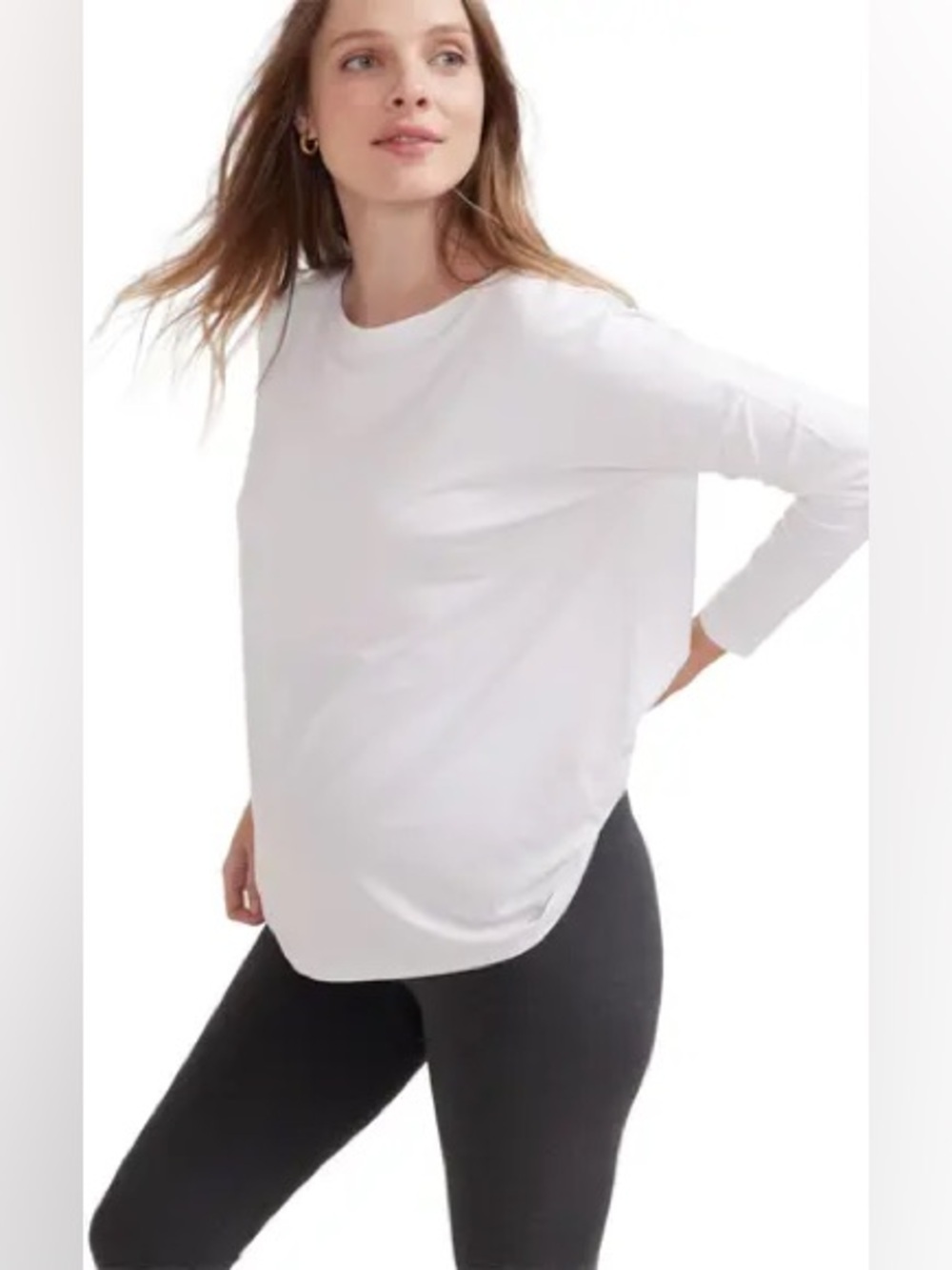 HATCH jersey cream perfect long sleeve t blouse top shirt 1 small